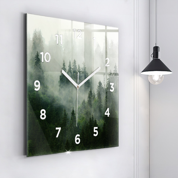 Reloj de pared cuadrado Bosque brumoso