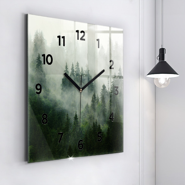 Reloj de pared cuadrado Bosque brumoso