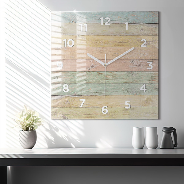 Reloj de pared cuadrado Tablas de colores