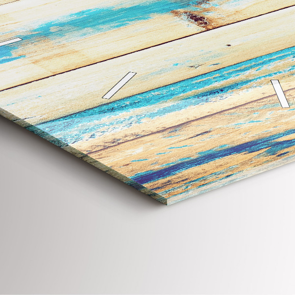 Reloj cuadrado Madera rayada