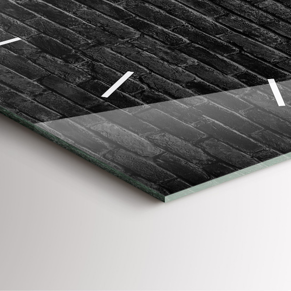 Reloj cuadrado Pared de ladrillos oscuros