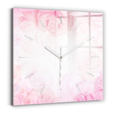 Reloj cuadrado Rosas abstractas