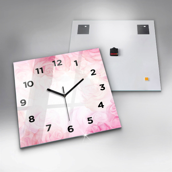 Reloj cuadrado Rosas abstractas