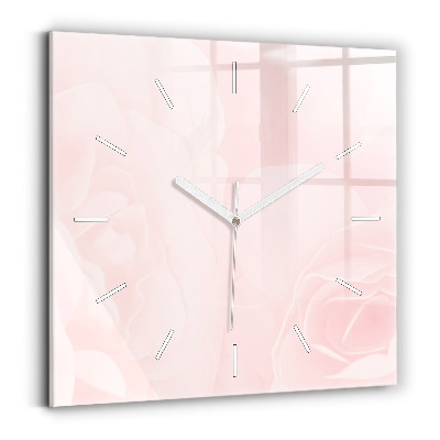 Reloj de pared cuadrado Rosas en flor