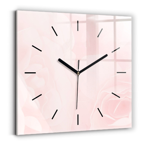 Reloj de pared cuadrado Rosas en flor