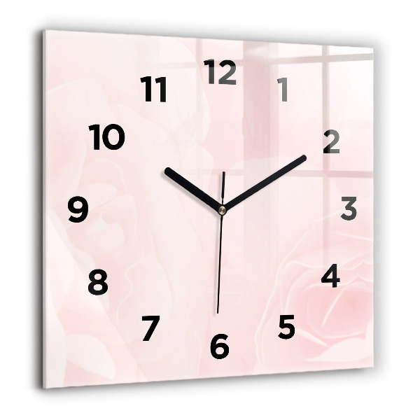 Reloj de pared cuadrado Rosas en flor