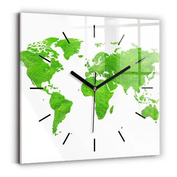 Reloj cuadrado Mapa de hierba verde