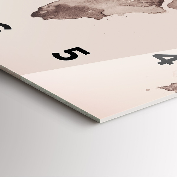 Reloj de pared cuadrado Mapa del mundo en acuarela