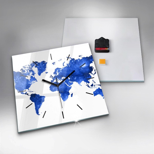Reloj de pared cuadrado Mapamundi cósmico