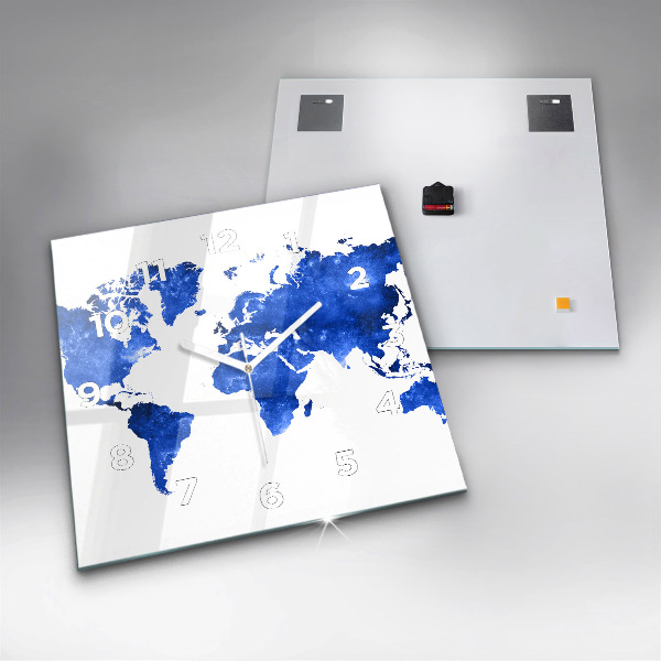 Reloj de pared cuadrado Mapamundi cósmico