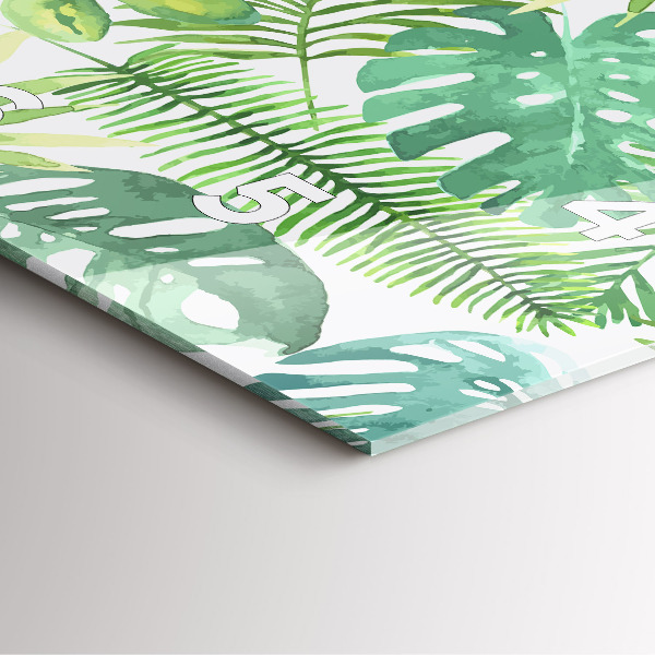 Reloj cuadrado Hojas verdes