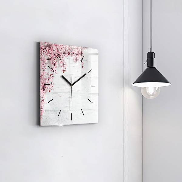 Reloj de pared cuadrado Flores de primavera