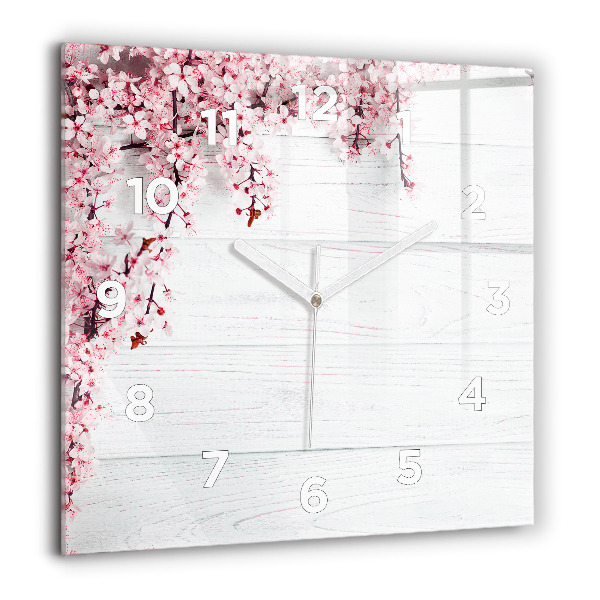 Reloj de pared cuadrado Flores de primavera
