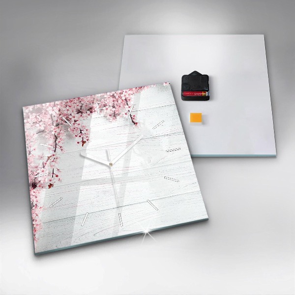 Reloj de pared cuadrado Flores de primavera