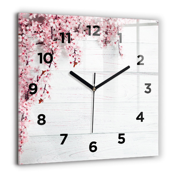 Reloj de pared cuadrado Flores de primavera