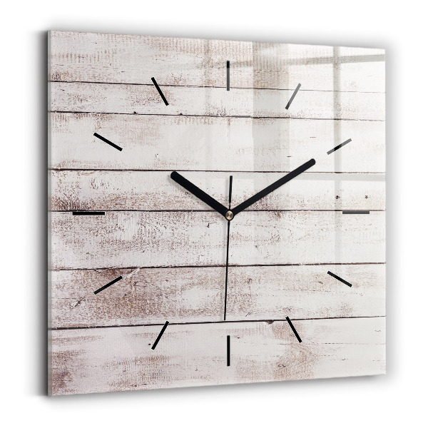 Reloj de pared cuadrado Tablas de madera clara