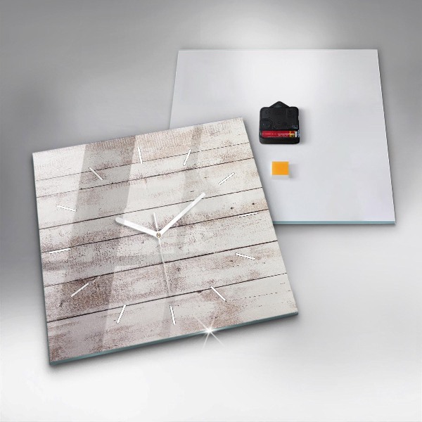 Reloj de pared cuadrado Tablas de madera clara