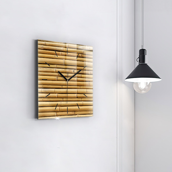 Reloj de pared cuadrado Palos de bambú