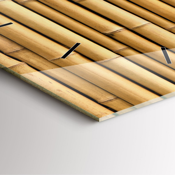 Reloj de pared cuadrado Palos de bambú