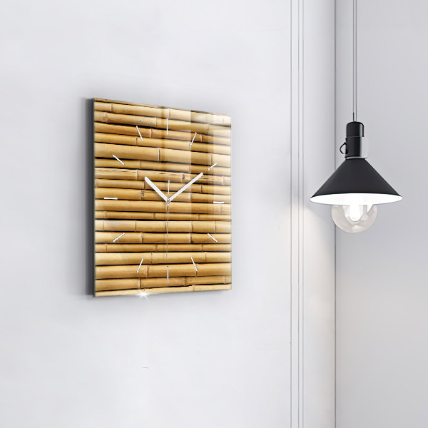 Reloj de pared cuadrado Palos de bambú