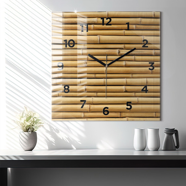 Reloj de pared cuadrado Palos de bambú