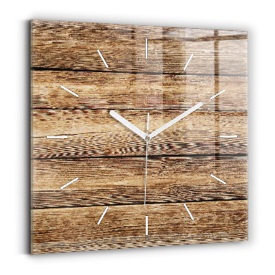 Reloj de pared cuadrado Tablas de madera
