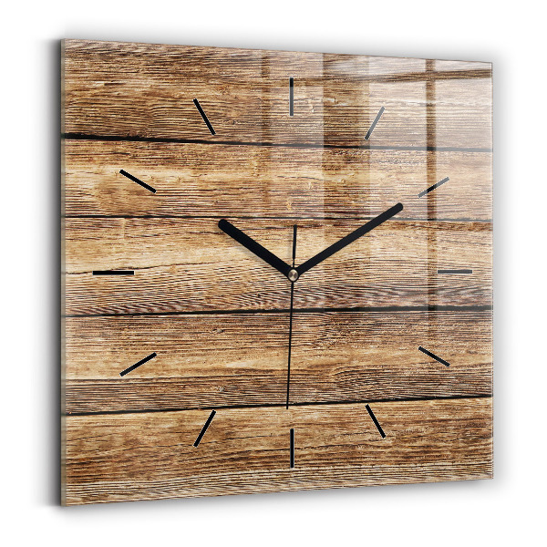 Reloj de pared cuadrado Tablas de madera