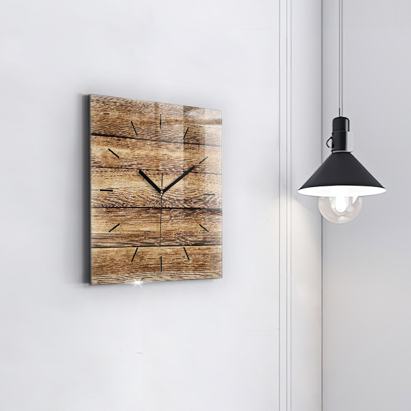 Reloj de pared cuadrado Tablas de madera