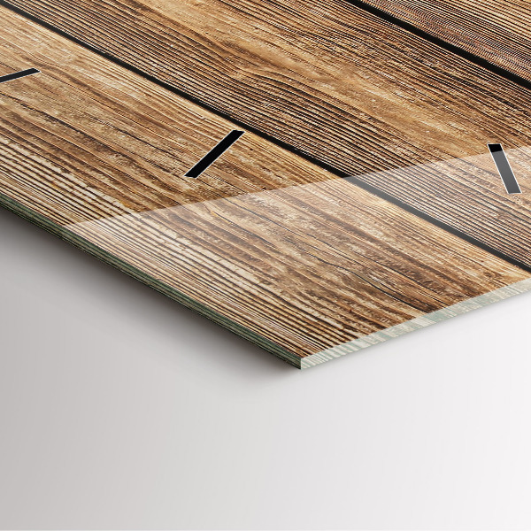 Reloj de pared cuadrado Tablas de madera