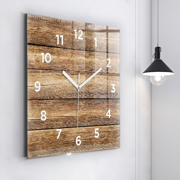 Reloj de pared cuadrado Tablas de madera