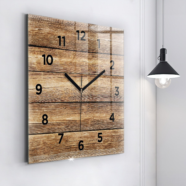 Reloj de pared cuadrado Tablas de madera