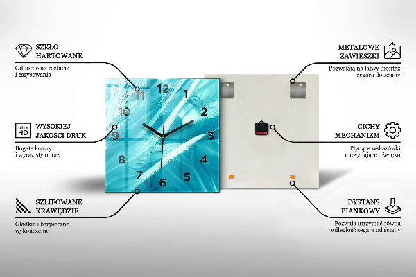 Reloj de pared cuadrado Mármol artístico