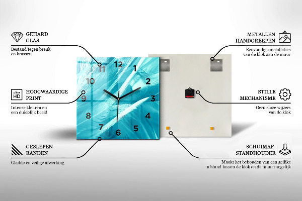 Reloj de pared cuadrado Mármol artístico