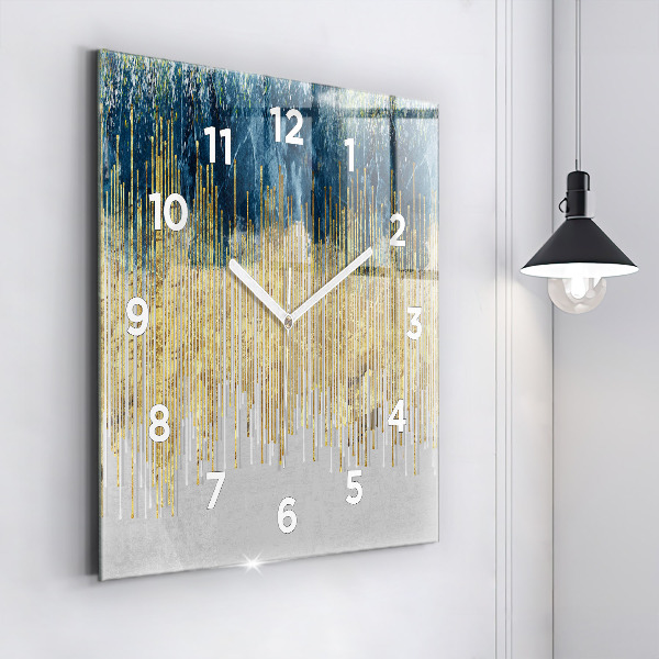 Reloj de pared cuadrado Patrón decorativo y oro