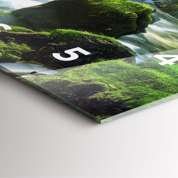 Reloj de pared cuadrado Cascada y rocas