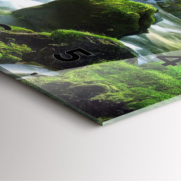 Reloj de pared cuadrado Cascada y rocas