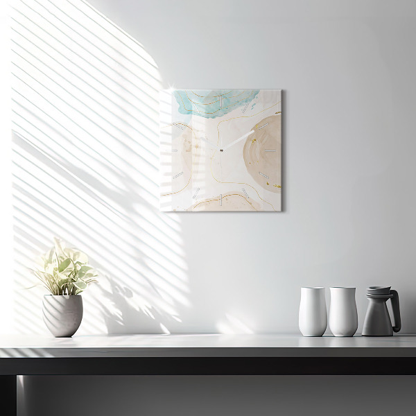 Reloj de pared cuadrado Manchas de acuarela