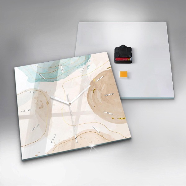 Reloj de pared cuadrado Manchas de acuarela