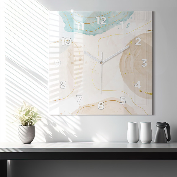 Reloj de pared cuadrado Manchas de acuarela