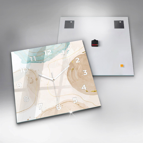 Reloj de pared cuadrado Manchas de acuarela