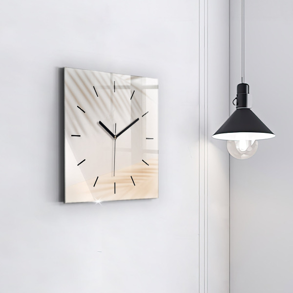 Reloj de pared cuadrado Abstracción en crema