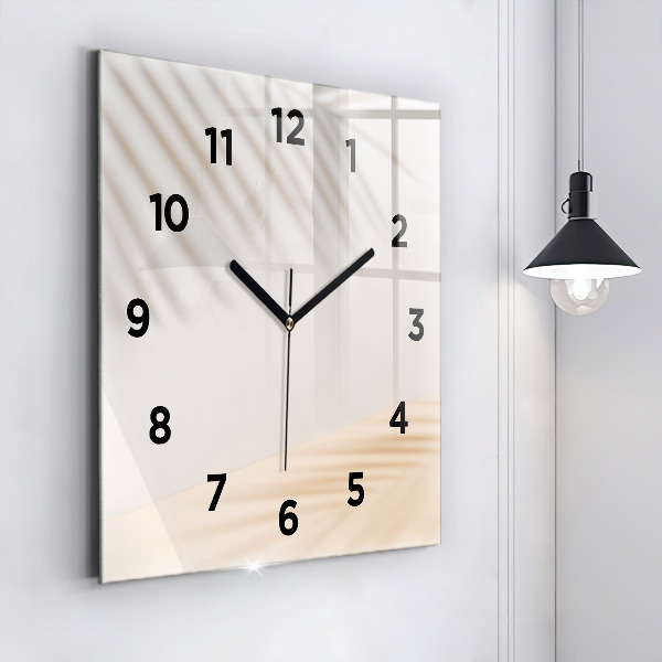 Reloj de pared cuadrado Abstracción en crema