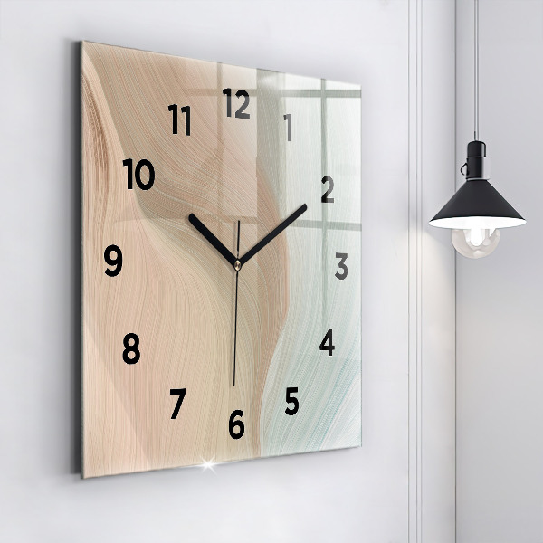 Reloj de pared cuadrado Abstracción ondulada