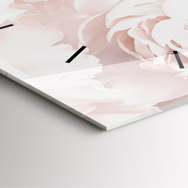 Reloj cuadrado Flores de peonía