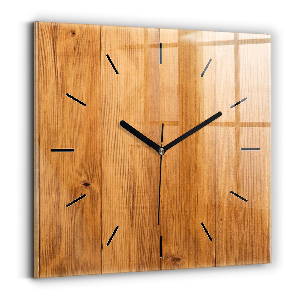 Reloj cuadrado Tablas de madera
