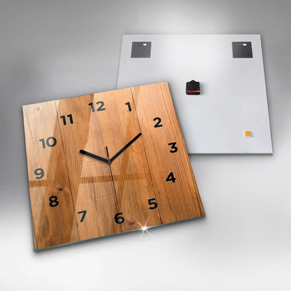 Reloj cuadrado Tablas de madera