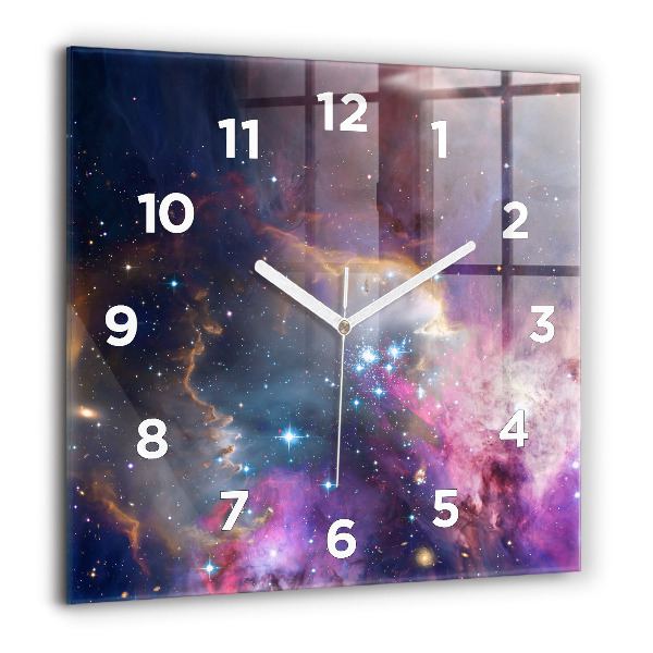 Reloj cuadrado Galaxia y estrellas