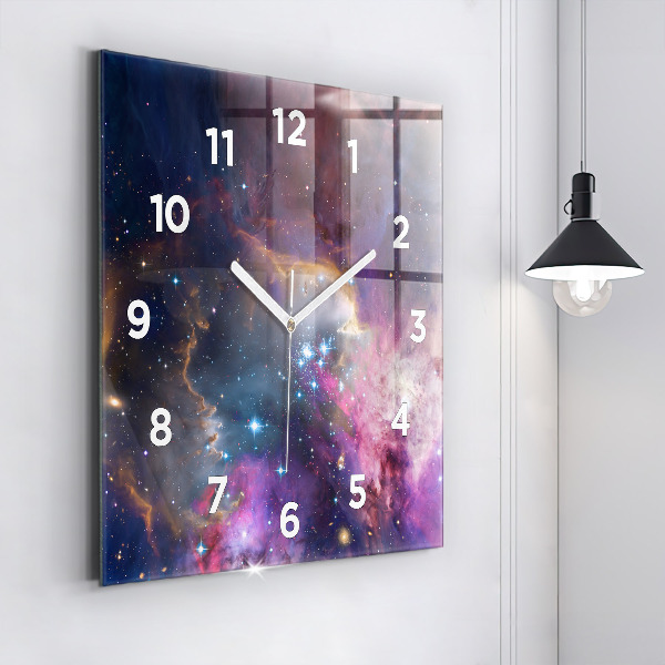 Reloj cuadrado Galaxia y estrellas