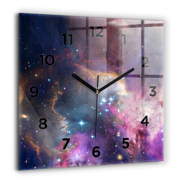 Reloj cuadrado Galaxia y estrellas