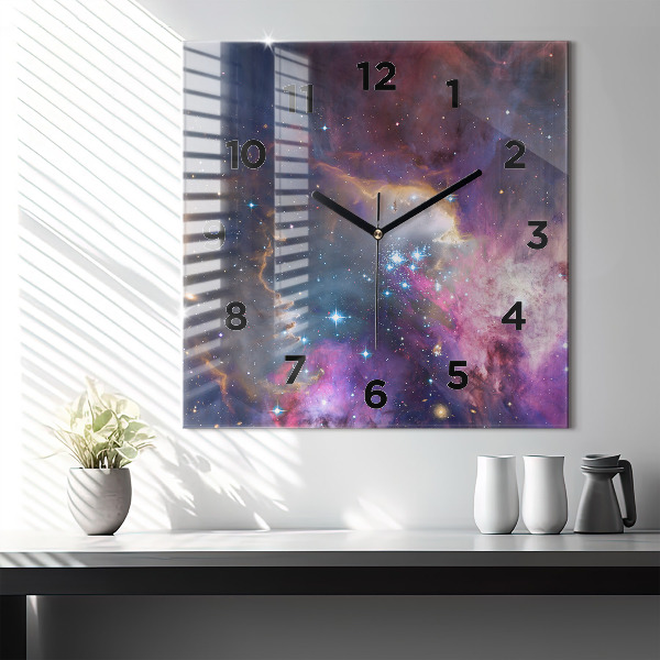 Reloj cuadrado Galaxia y estrellas